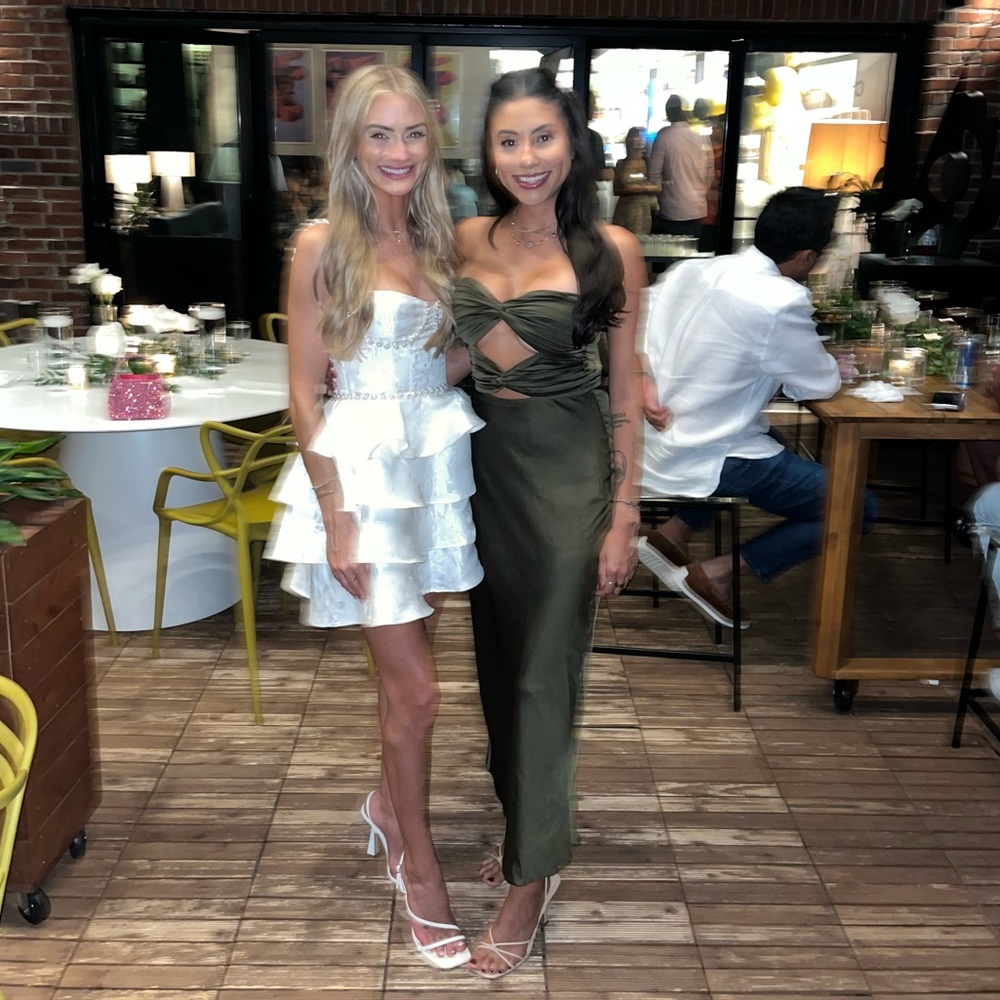 Olive Strapless Cutout Midi Dress - Women Dresses Strapless